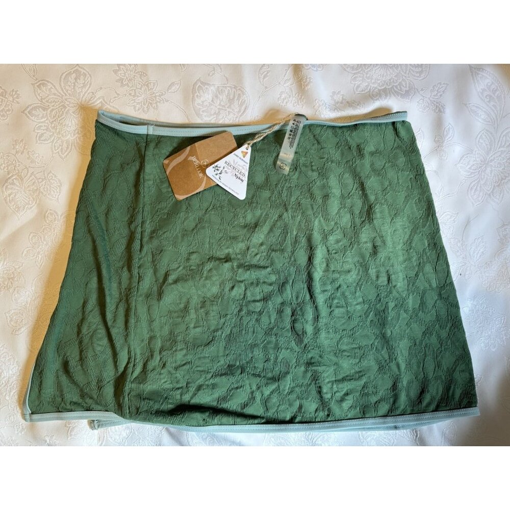 Berlook Swimsuit Skirt Coverup Size L Large Green Jacquard NEW - Picture 6 of 9